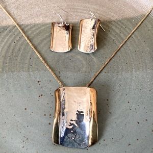 Lazaro Gutierrez Modernist Sterling and Brass Designer Set